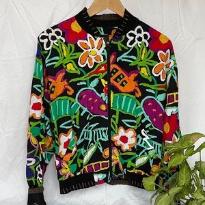 Vintage Color Pop Bomber Jacket